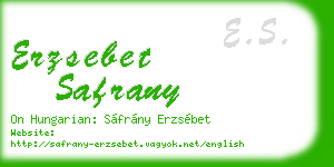 erzsebet safrany business card